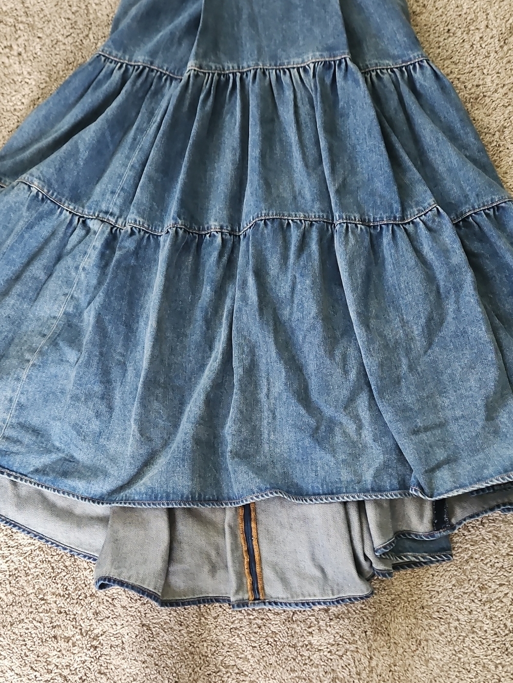 Nwt Alice + Olivia Light Blue Denim Midi Dress 6 - Picture 3 of 15